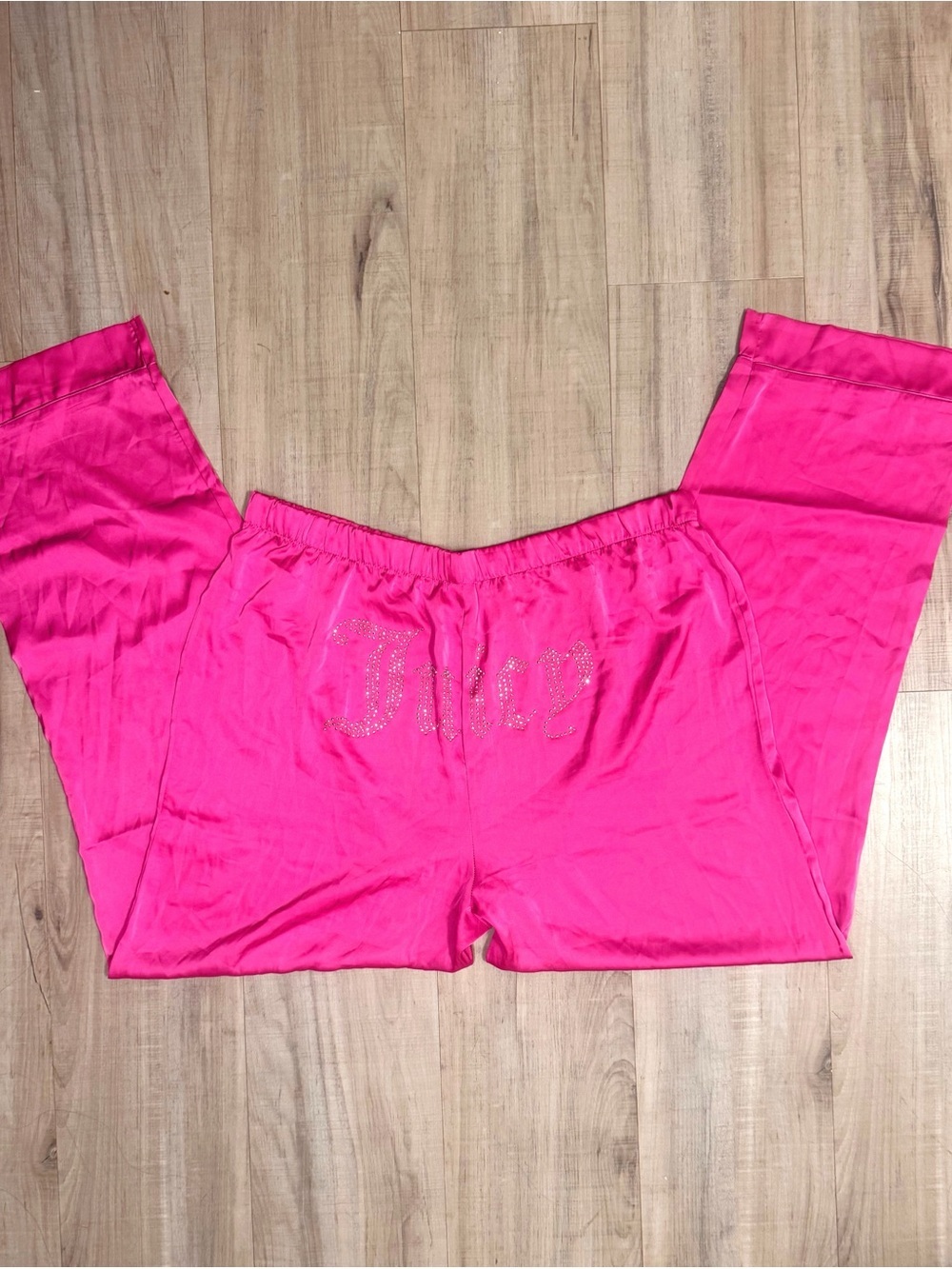 Juicy Couture Hot Pink Satin Sleep Pants with Logo Tag